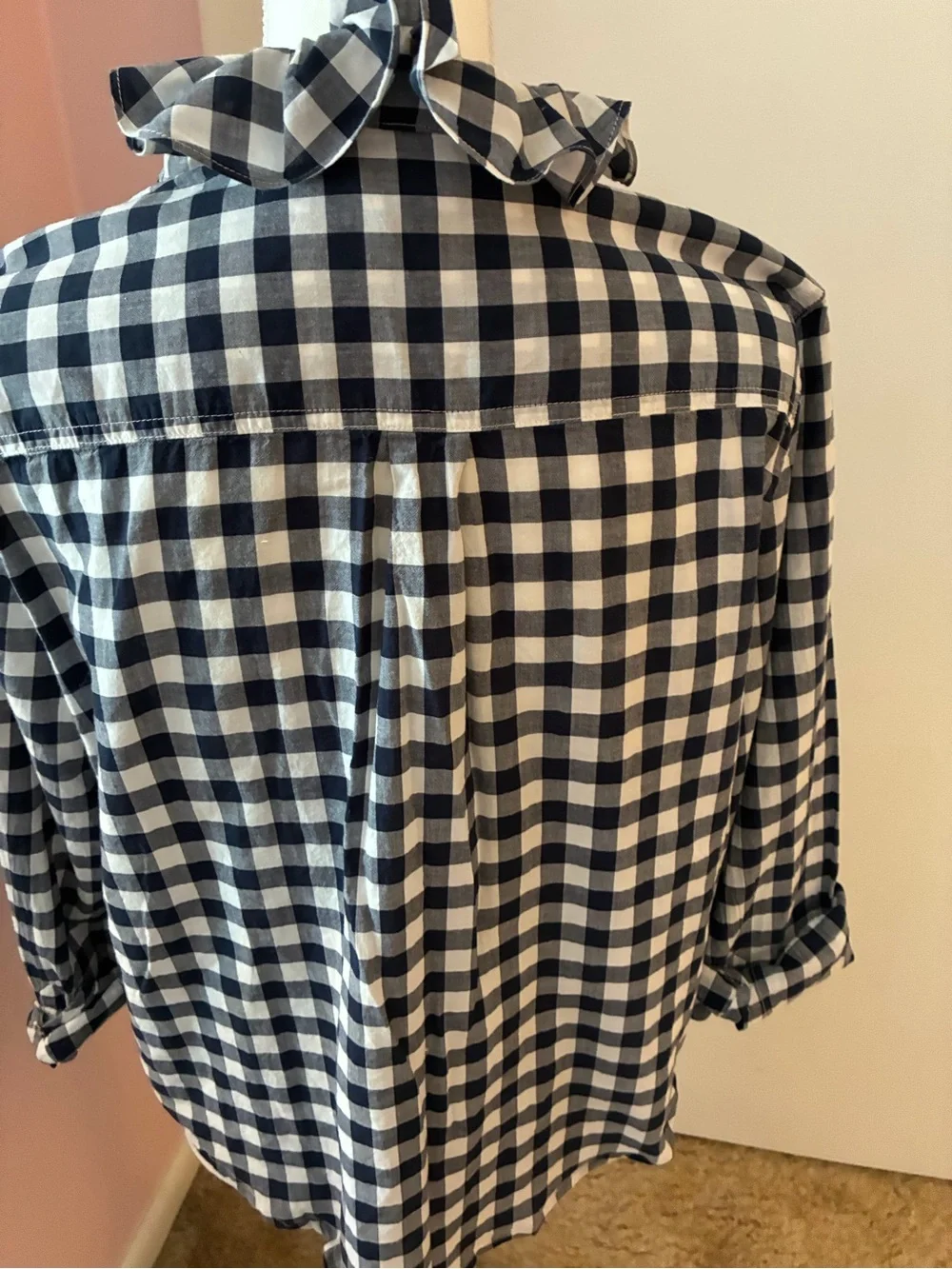 Re-Worked “Girly” Shirt ruffled collar - Picture 3 of 5